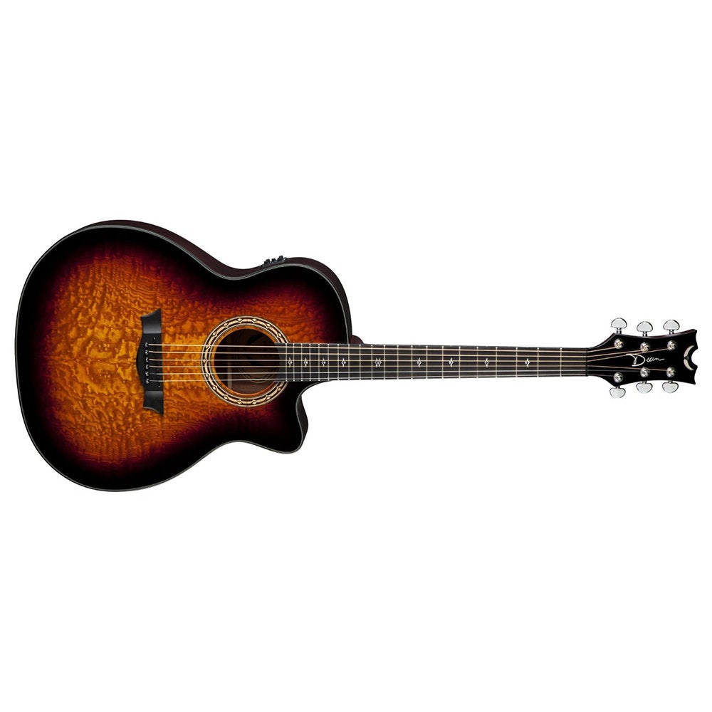 Dean Guitars E UQA TBZ Exotica Ultra Quilt Ash Acoustic-Electric Guitar - Trans Brazilia