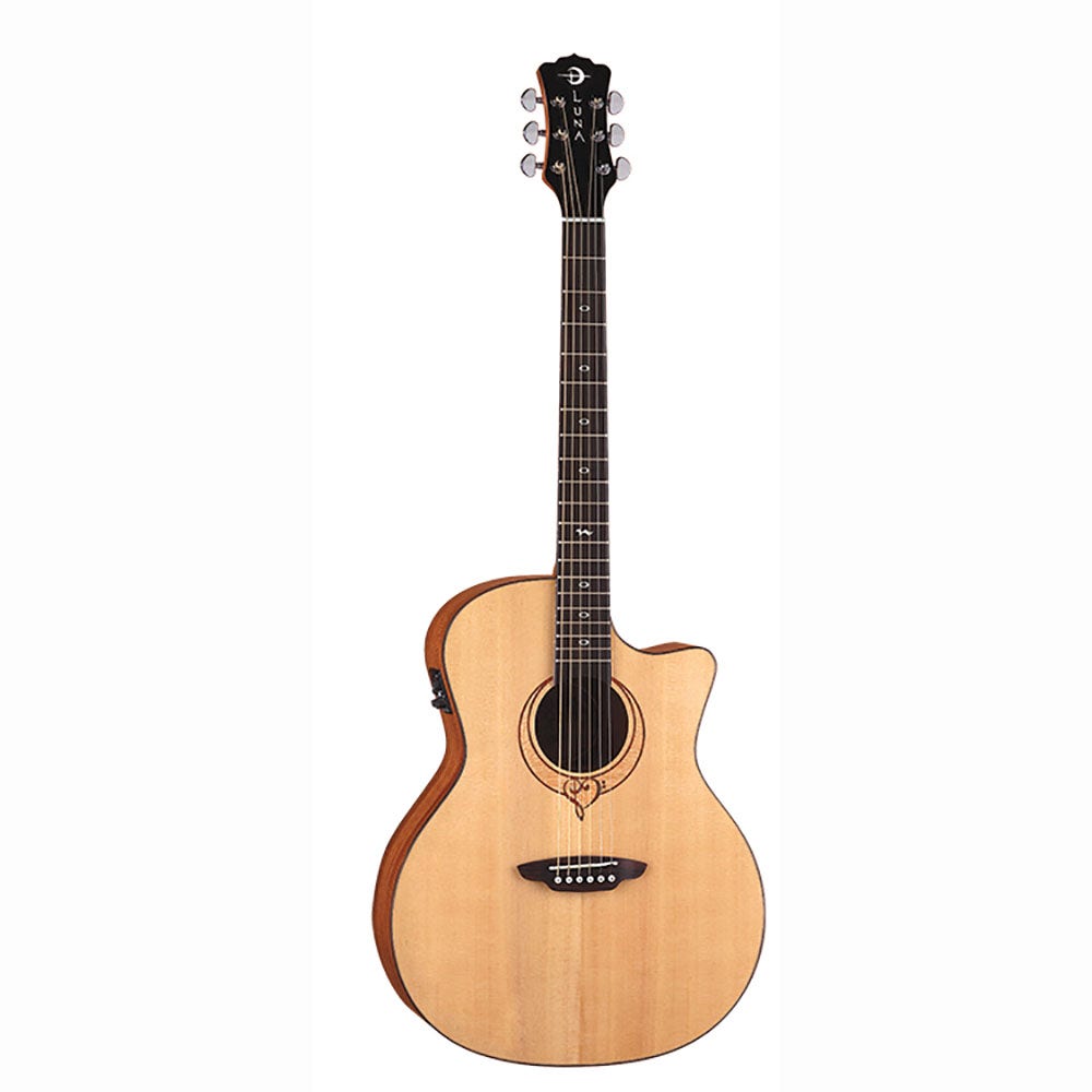 Luna SONG GC Heartsong Grand Concert Acoustic-Electric Guitar with USB Output - Natural