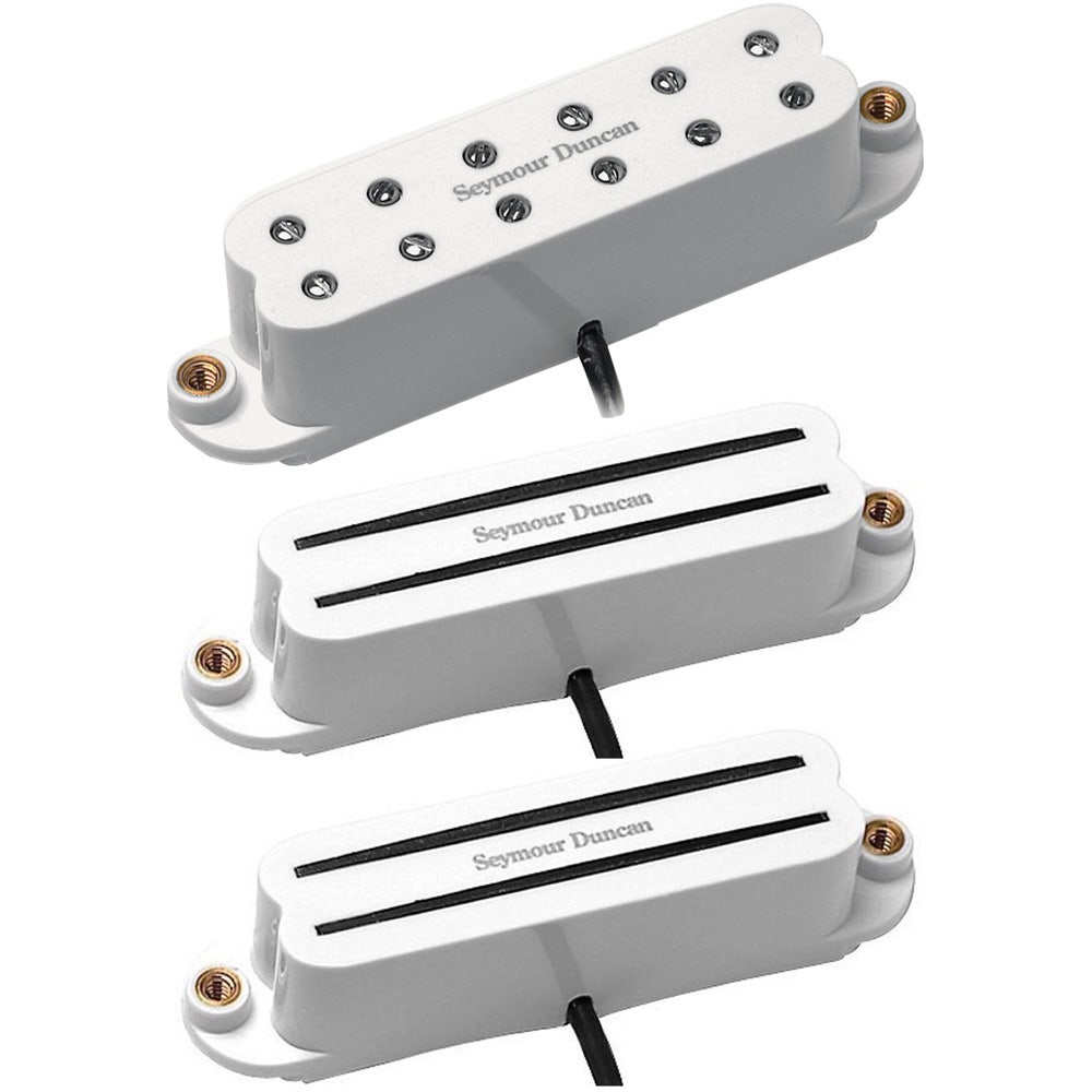 Seymour Duncan SHR-1 Hot Rails for Strat Bridge/Neck Set with SJBJ-1n JB Guitar Pickup - White
