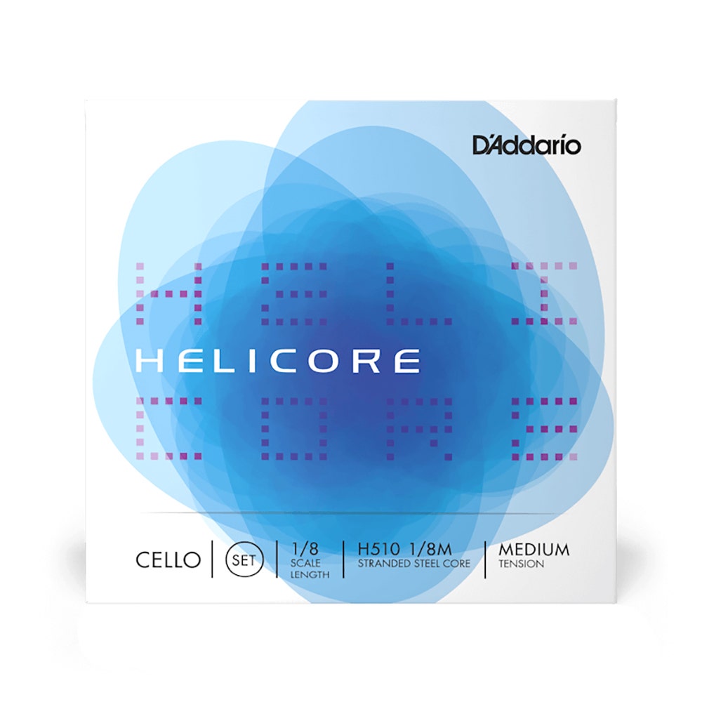 D'Addario H510 1/8M Helicore Cello String Set, 1/8 Scale, Medium Tension