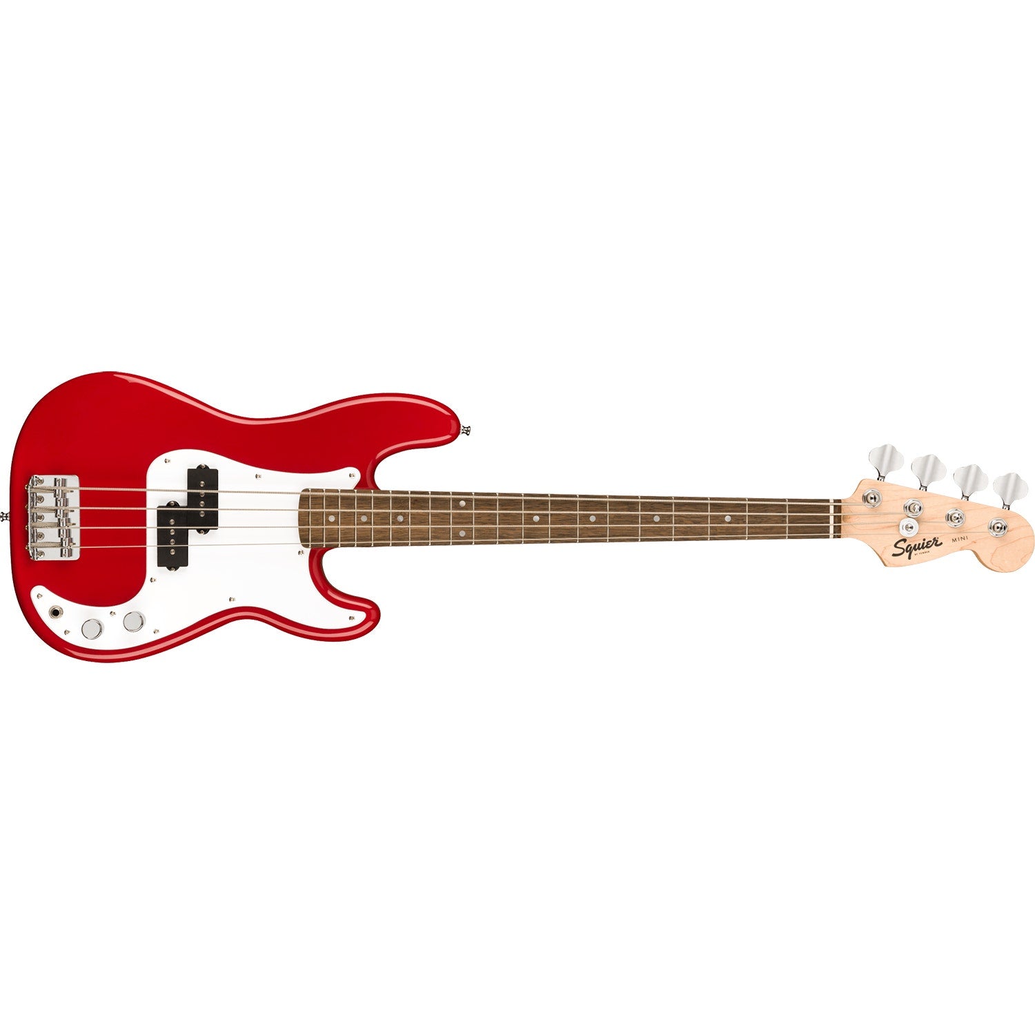 Squier (Fender) Mini P Bass Guitar, Laurel Fingerboard, Dakota Red