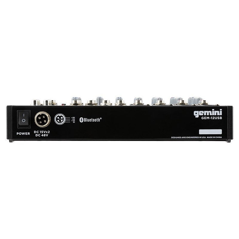 Gemini 12USB Compact 12-Channel Bluetooth Audio Mixer
