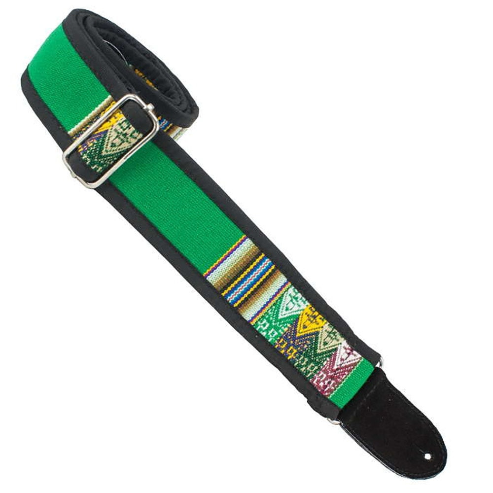 Henry Heller HPSE-01 2" Matador Jr. Series Inca Patterned Guitar Strap, Green