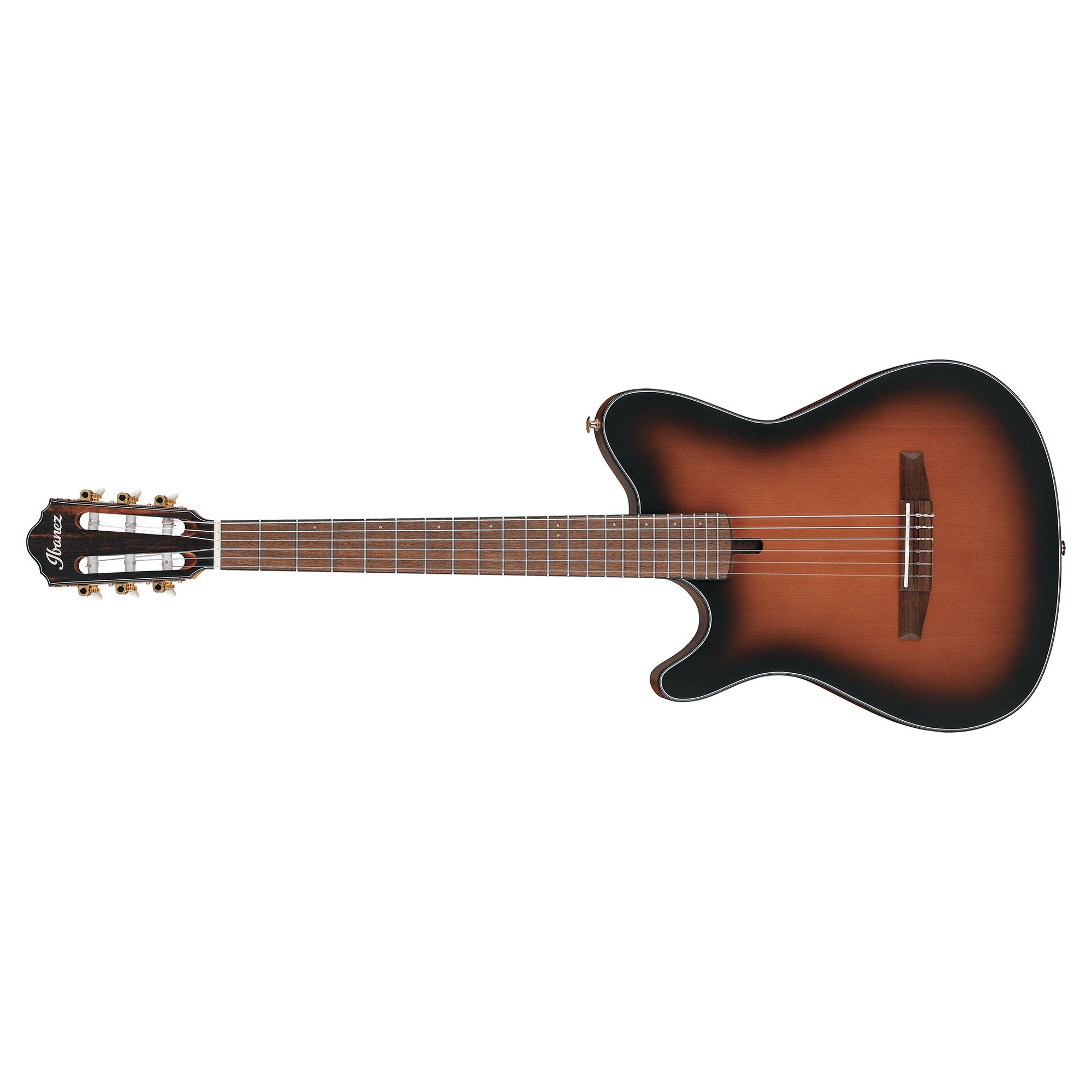Ibanez FRH10NL Nylon-String Acoustic-Electric Left-Handed Guitar, Brown Sunburst Flat