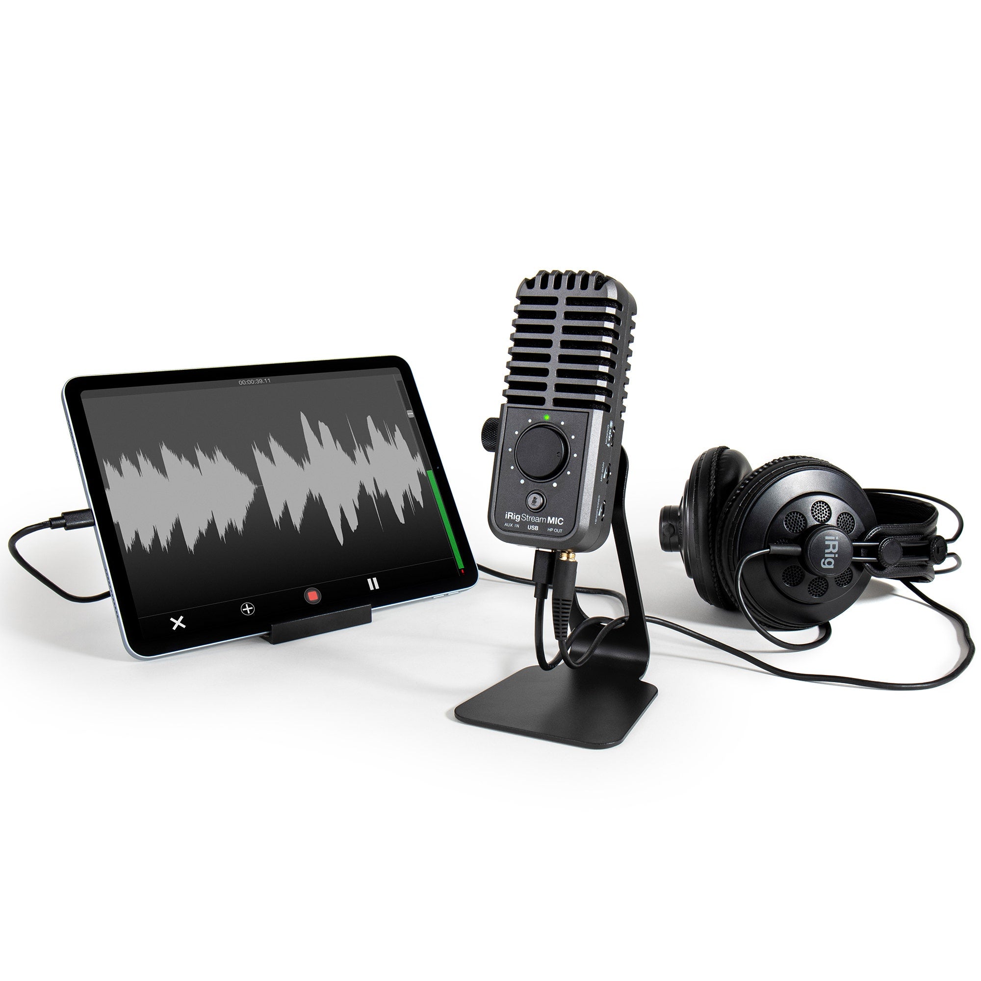 IK Multimedia iRig Stream Mic USB Cardioid Condenser Microphone w/ Headphone Out