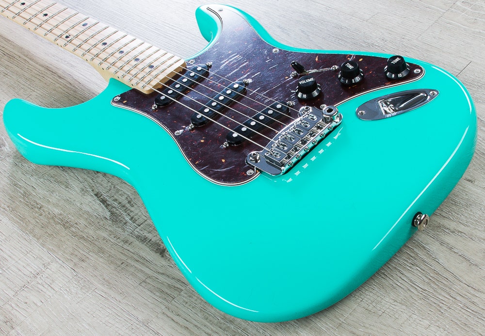 G&L USA Legacy Electric Guitar, Maple Fingerboard, Hard Case - Belair Green