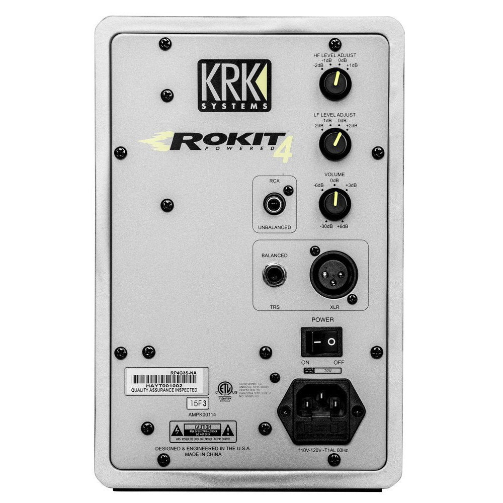 KRK RP4G3 ROKIT 4 G3 4" Active Studio Monitor, Silver - Single (Open Box)