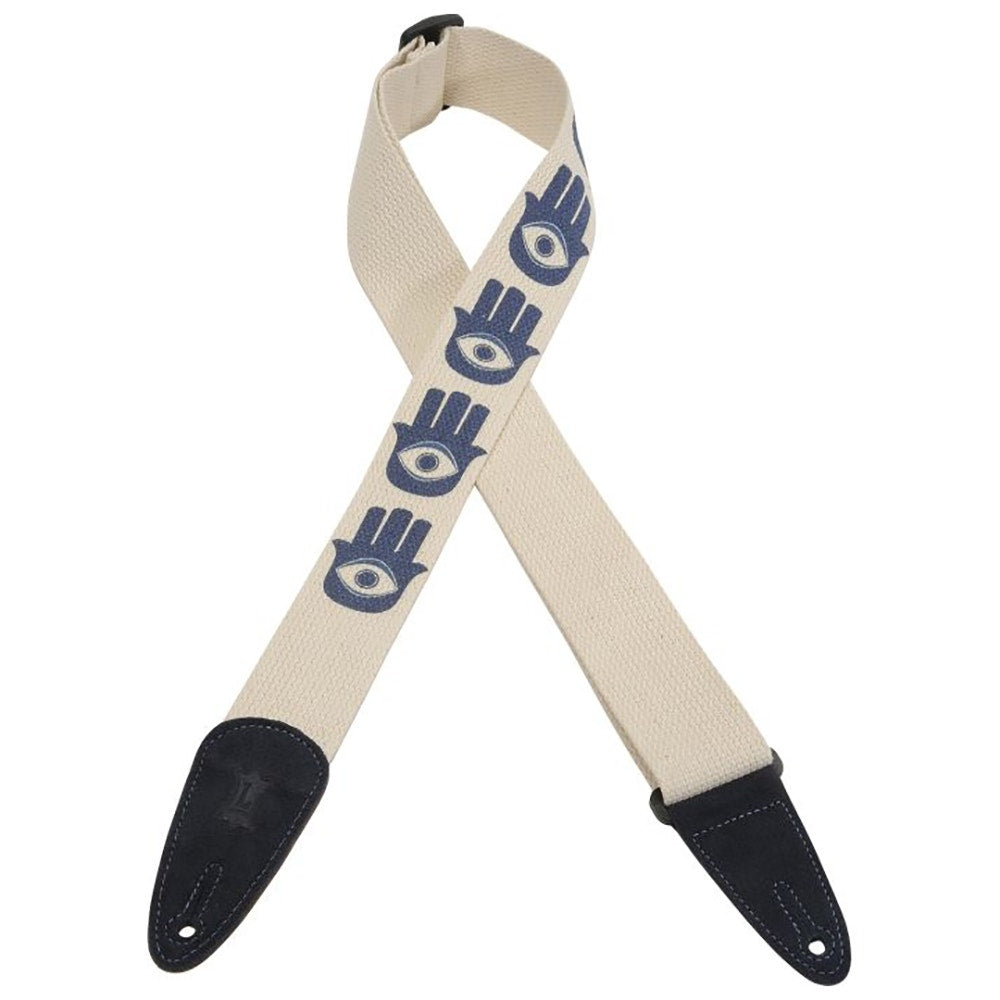Levy's MC8LCD-001 2" Adjustable Cotton Guitar Strap, Regular Size, with Decorative Design (Hamsa)