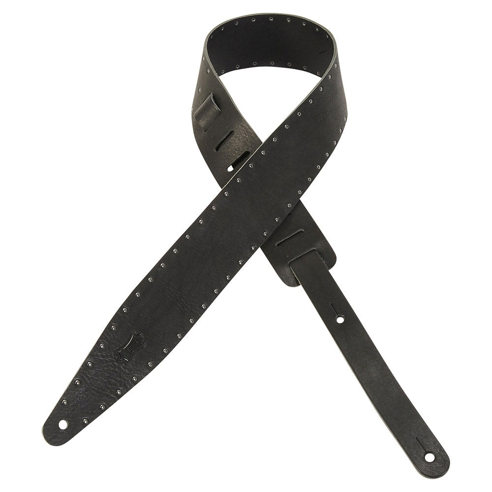 Levy's MV317ST-BLK 2.5" Adjustable Veg-Tan Leather Guitar Strap, Regular Size, Black