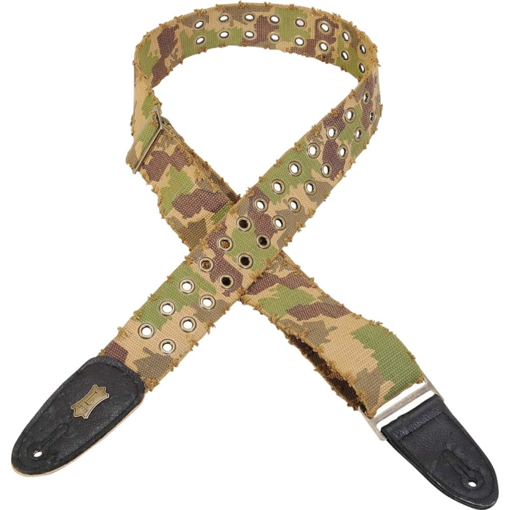 Levy's MC8TWEY 2" Distressed Tear Wear Camo Cotton Guitar or Bass Strap with Brass Eyelets