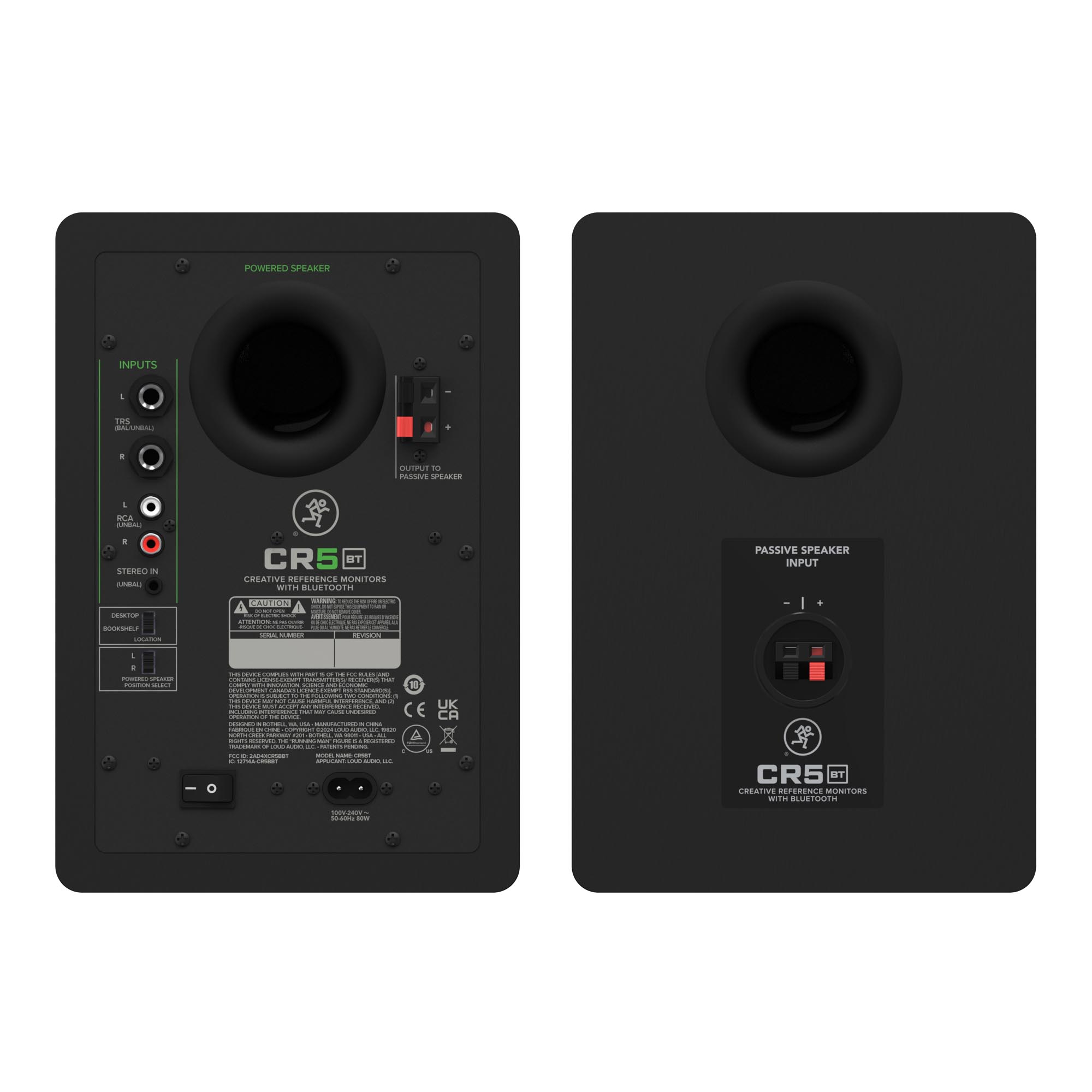 Mackie CR5BT Gen 3 5.25” Powered Studio Monitor Speakers with Tone Control and Bluetooth