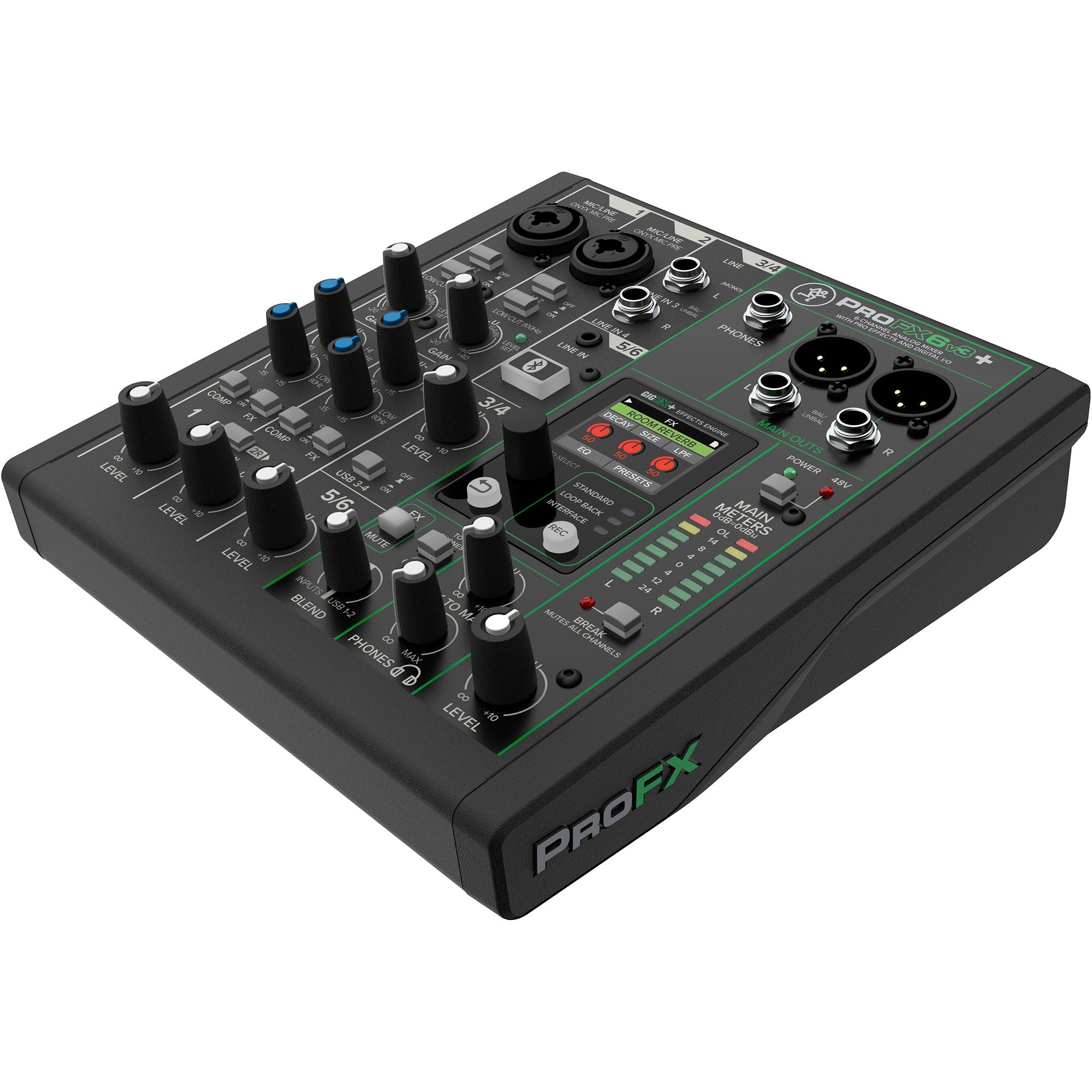 Mackie ProFX6v3+ 6-Channel Analog Mixer with Enhanced FX, USB Recording Modes and Bluetooth