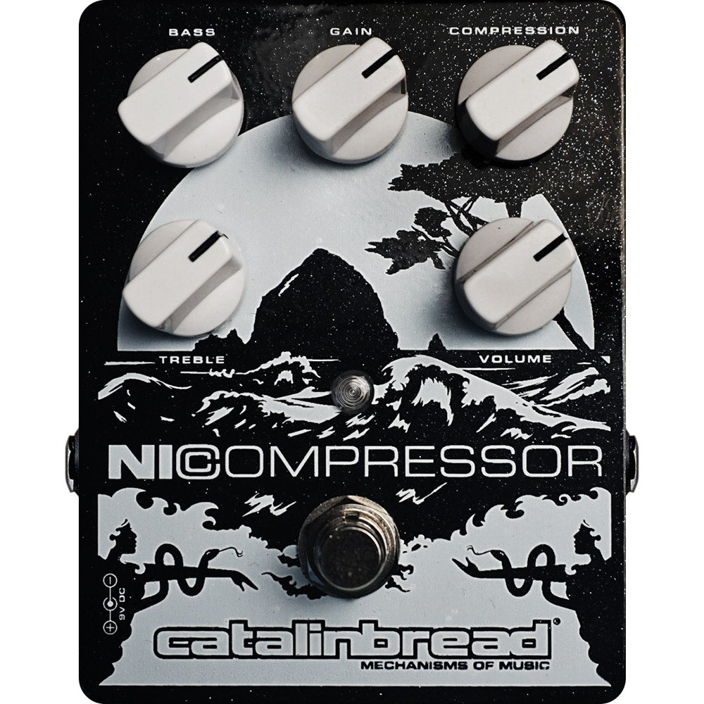 Catalinbread NiCompressor Analog FET 9v Compressor Pedal, Black & Silver