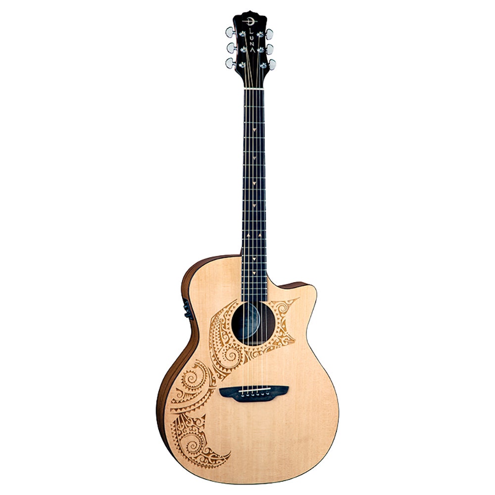 Luna OCL TAT SPR Grand Concert Acoustic-Electric Guitar with USB On Board