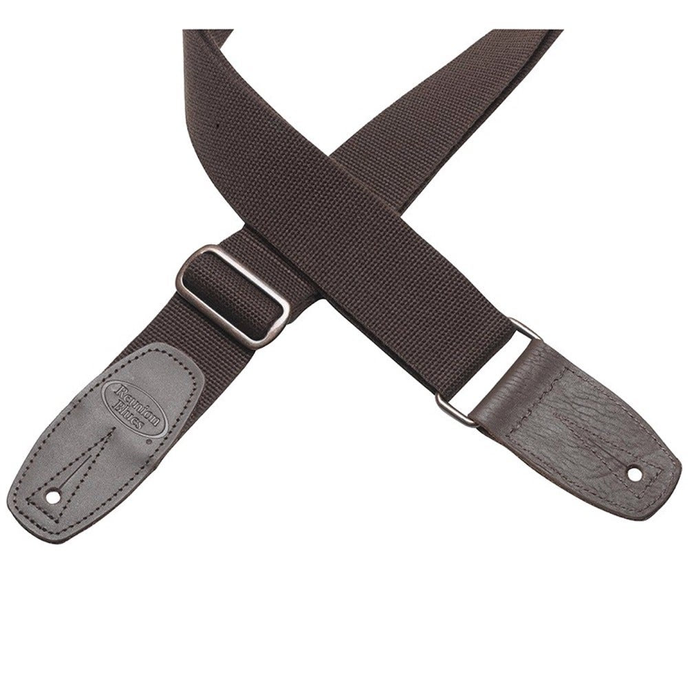 Reunion Blues RBS-34 Merino Wool Guitar Strap, Brown Leather Tab