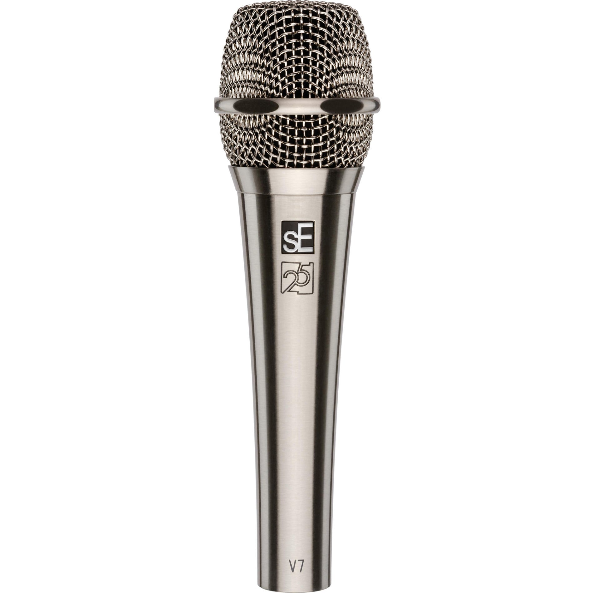 sE Electronics V7 25th Anniversary Edition Handheld Supercardioid Vocal Dynamic Microphone, Brushed Nickel
