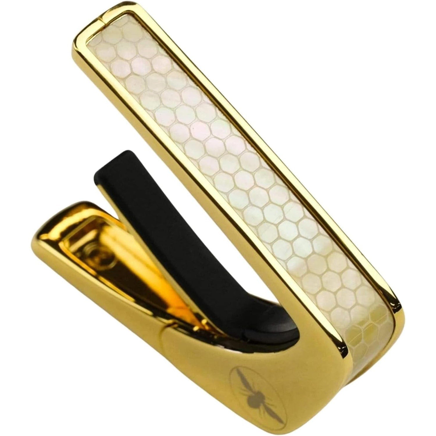 Thalia Premium Series 24k Gold Finish Guitar Capo, Vintage Pearl Save the Bees Honeycomb