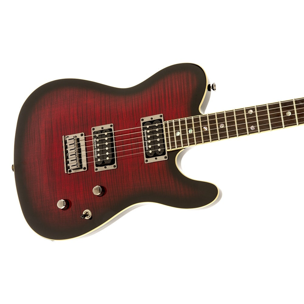 Fender Special Edition Custom Telecaster FMT HH Electric Guitar, Rosewood Fingerboard - Black Cherry Burst