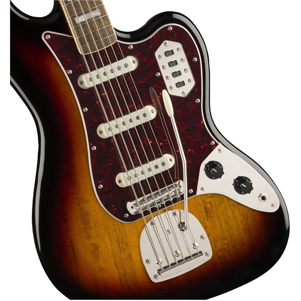 Squier by Fender Classic Vibe Bass VI Electric Guitar, 30'' Scale, Laurel Fingerboard, 3-Color Sunburst