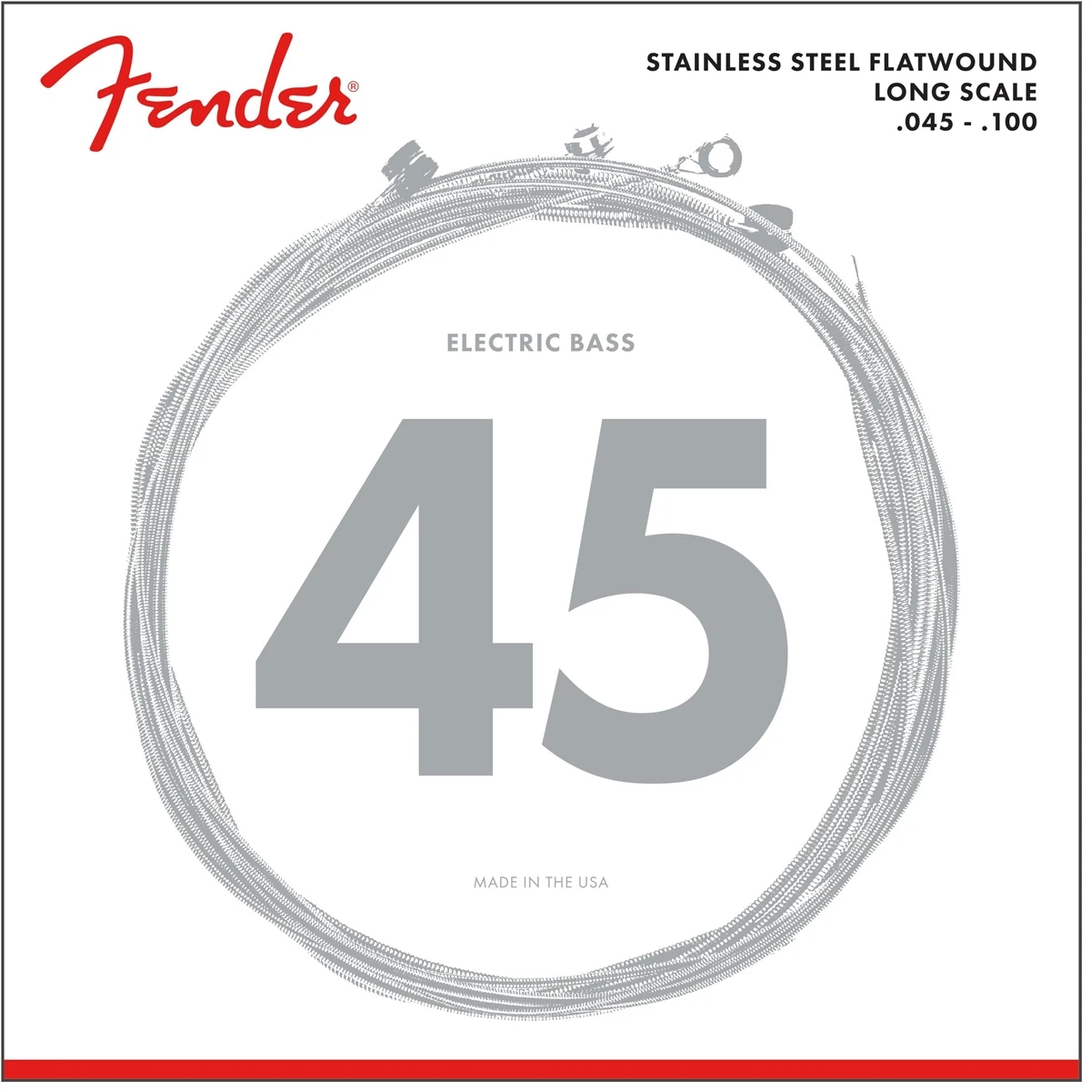 Fender 9050L Stainless Steel Flatwound Long-Scale Bass Strings, Light 45-100