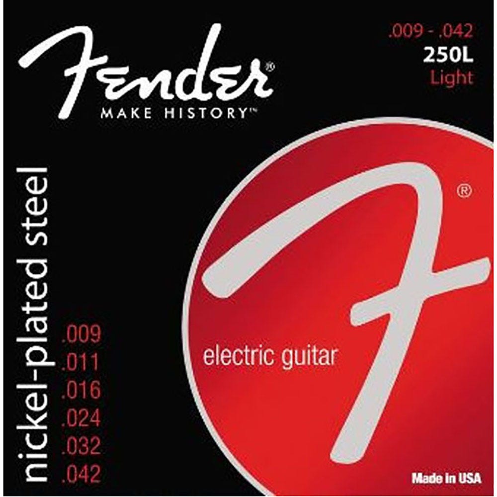 Fender 250L Nickel Plated Steel Electric Guitar Strings (09-42)