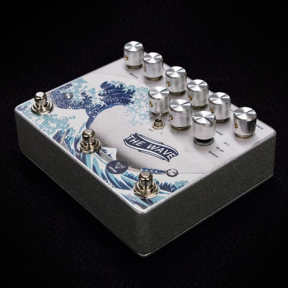 Foxpedal Wave Dual Delay / Reverb / Modulation Guitar Effects Pedal
