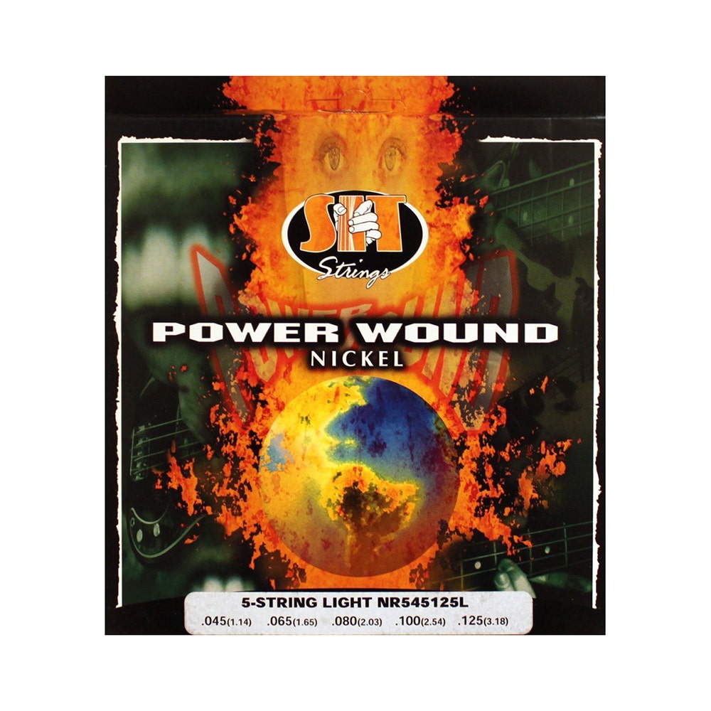 SIT Strings NR545125L Power Wound Nickel Light 5-String Electric Bass Strings (45-125)
