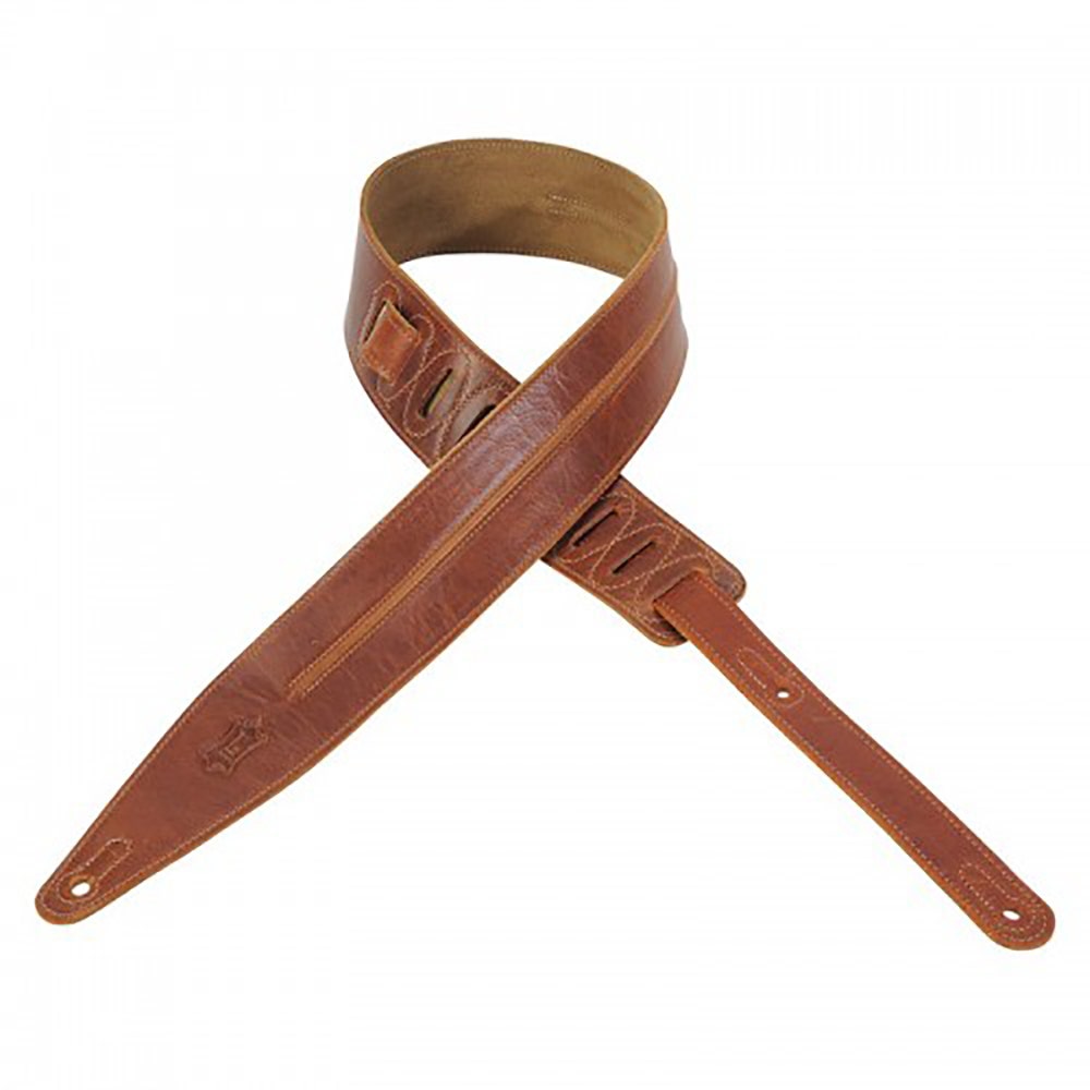 Levy's M317HPR-RST 2 1/2" Harper Designer Pull Up Leather Guitar Strap - Rust