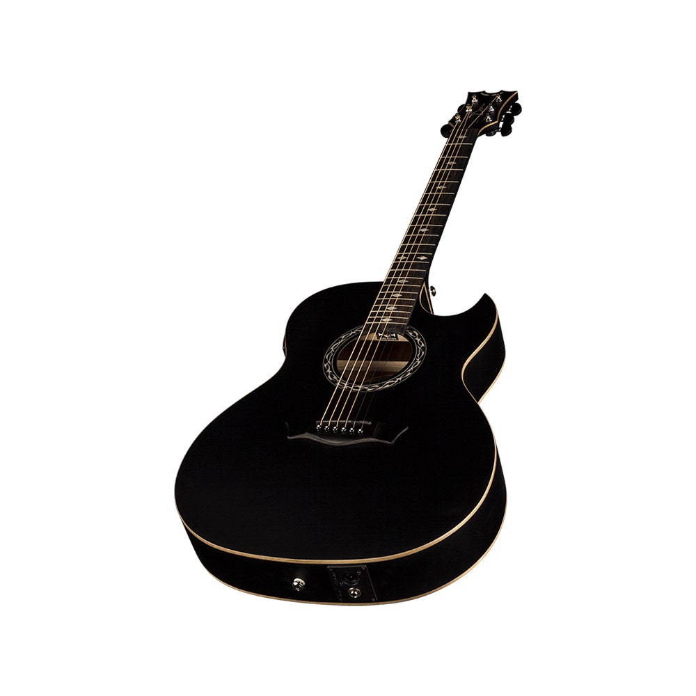 Dean EX BKS Exhibition Acoustic-Electric Guitar with Aphex - Black Satin