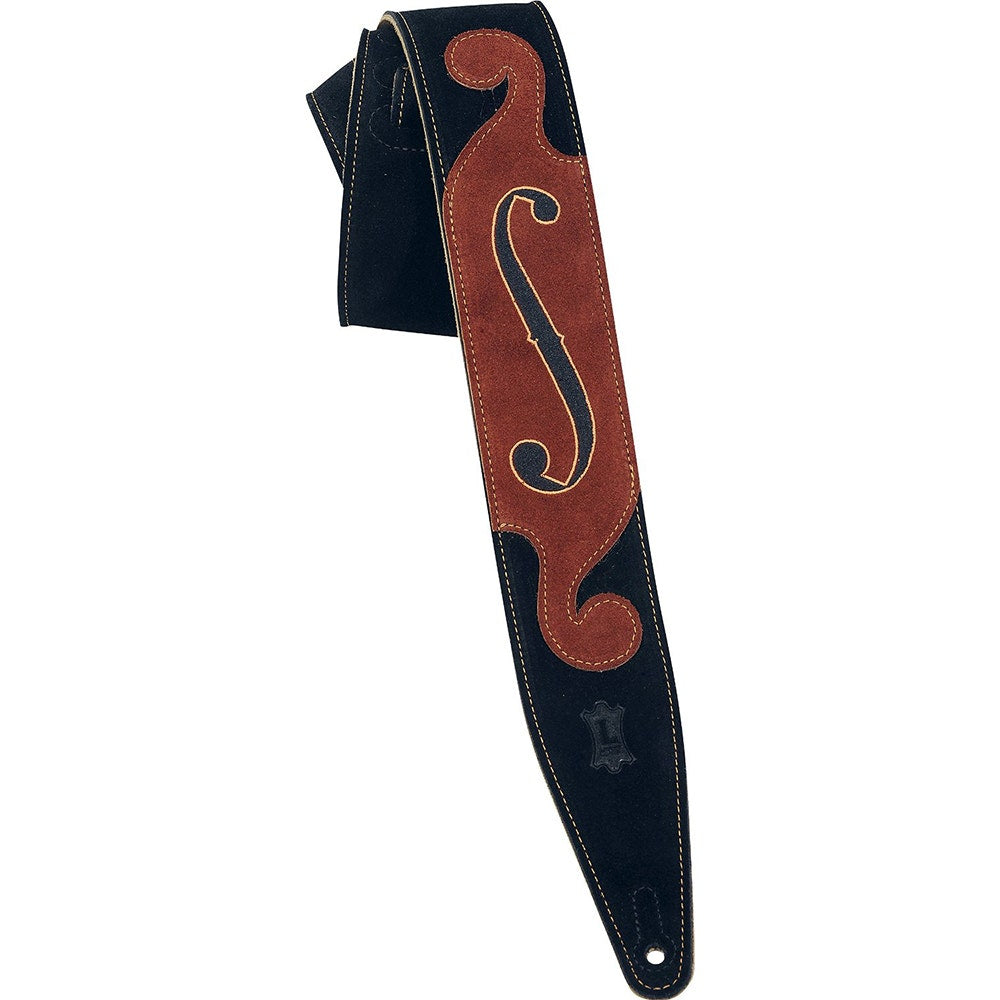Levy's MS317STR-BLK 2 1/2" The Strad Designer Leather Guitar Strap - Black
