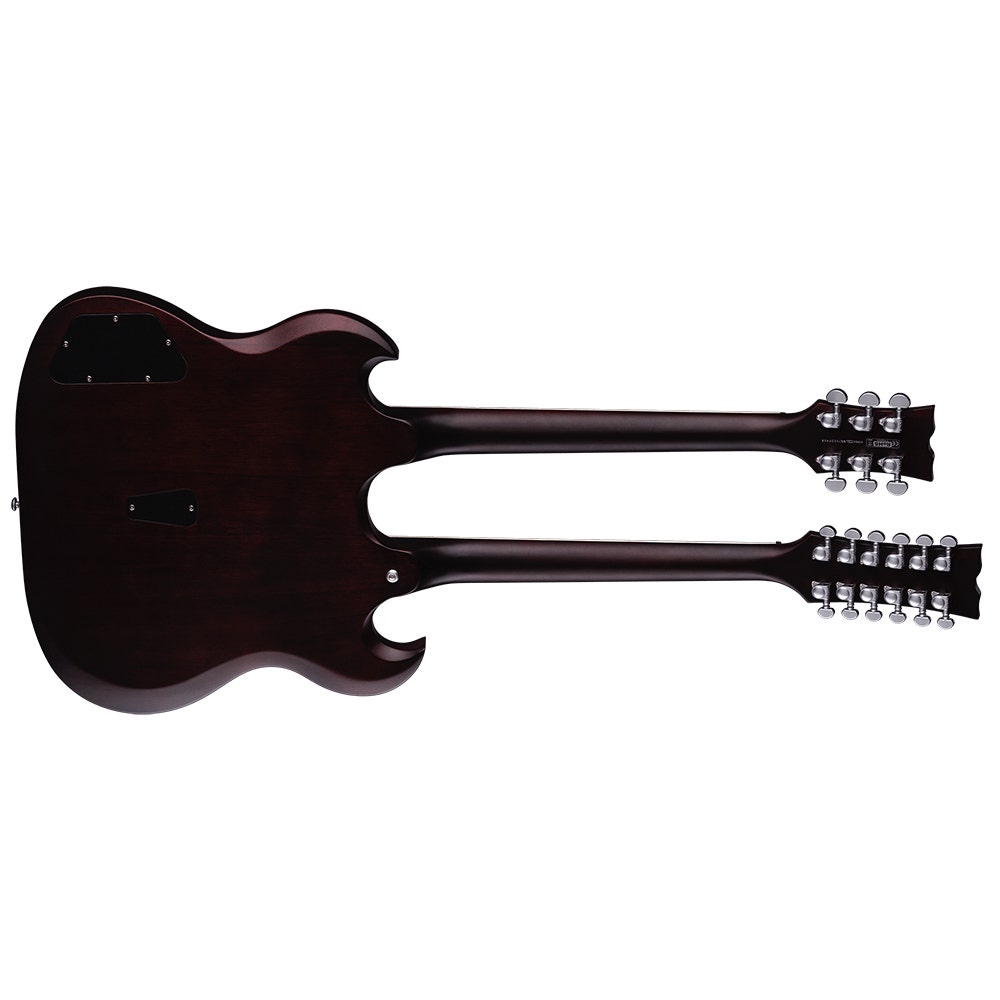 Dean GS DBL WBS Gran Sport Double Neck Electric Guitar with Case - Worn Brown
