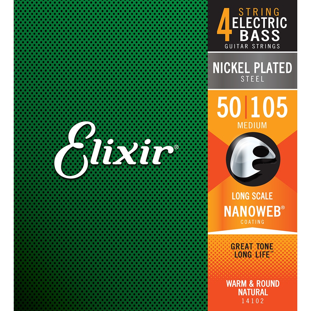 Elixir 14102 Nanoweb Medium Electric Bass Strings (50-105)