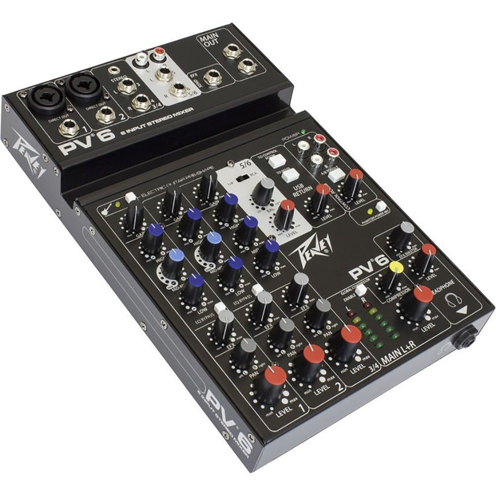 Peavey PV6 6-Input Stereo Mixer (New Version)