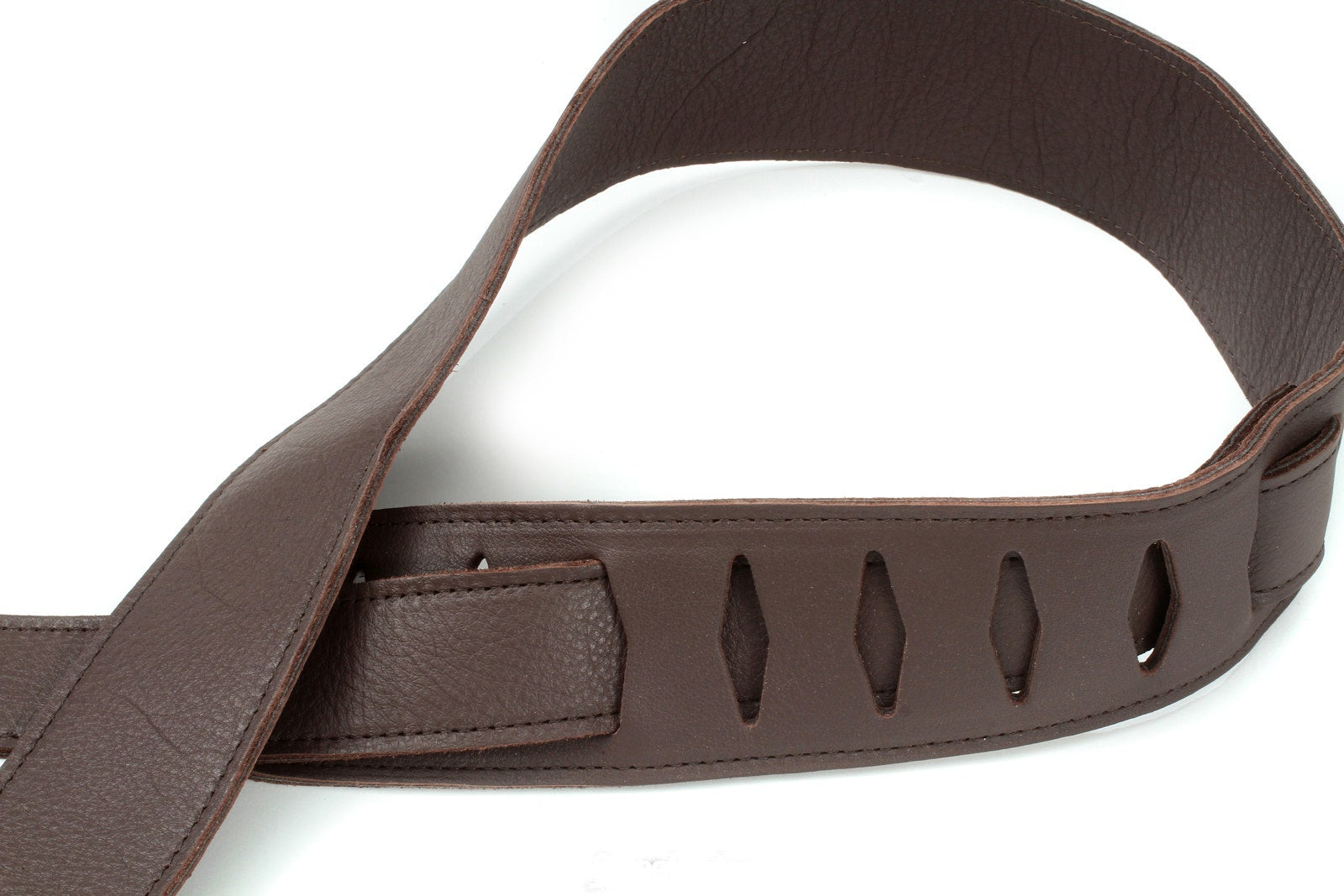Lock-It Straps 2.5" Luxury Leather Patented Locking Technology Guitar Strap in Dark Chocolate