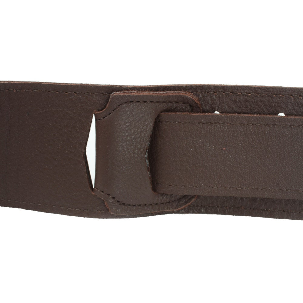 Lock-It Straps 2.5" Luxury Leather Patented Locking Technology Guitar Strap in Dark Chocolate