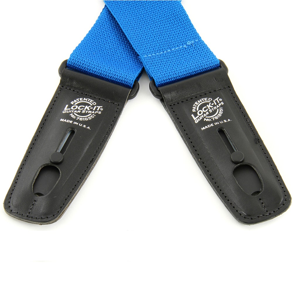 Lock-It Straps 2-inch Pacific Blue Poly Strap with Black Locking Ends
