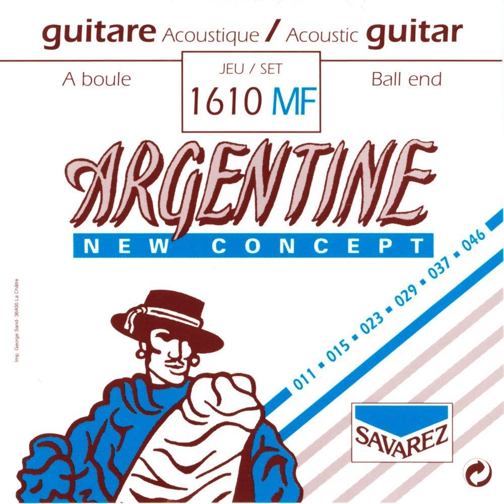 Savarez 1610-MF Argentine Acoustic Jazz High Tension Ball End Guitar Strings