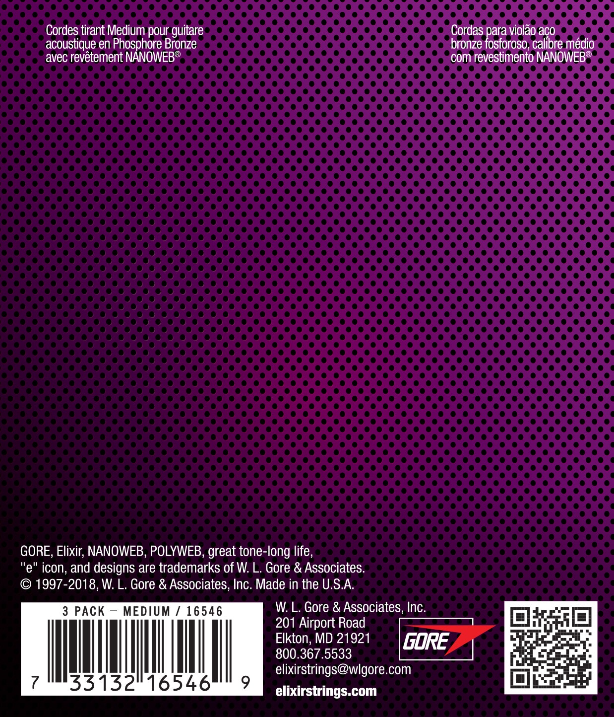 Elixir Limited Edition 3-Pack Phosphor Bronze NANOWEB Acoustic Guitar Strings, Medium 13-56