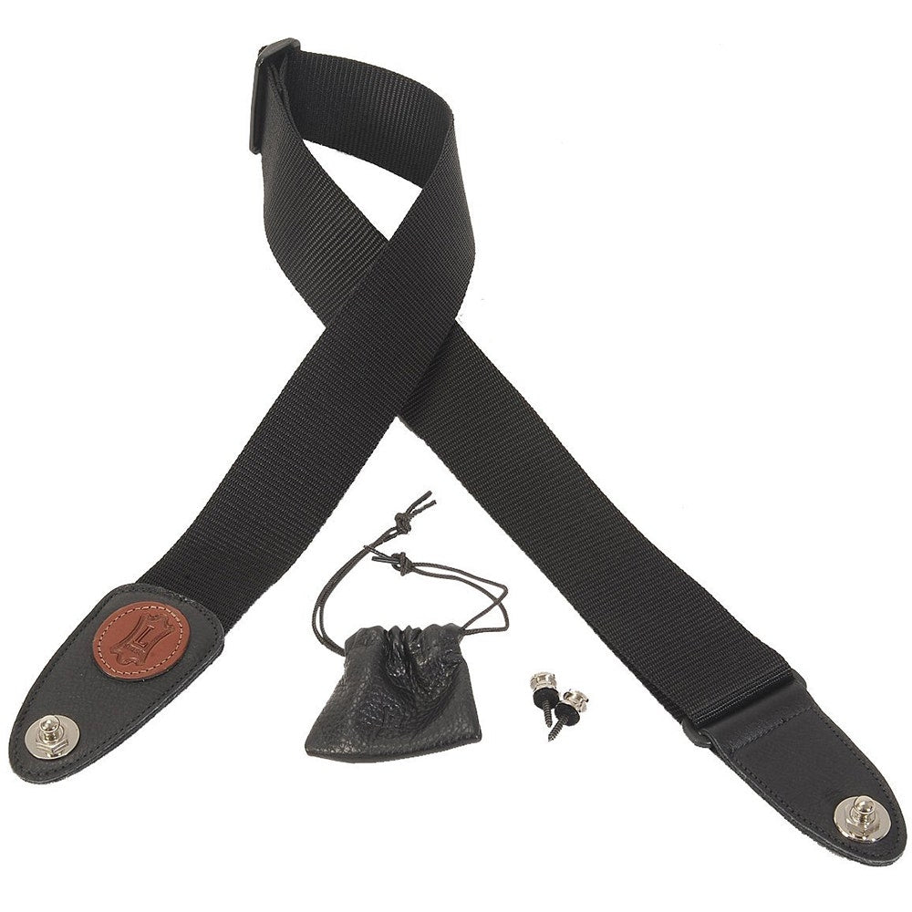 Levy's MSS8SL-BLK 2" Polyester Guitar Strap with Shaller Strap Locks