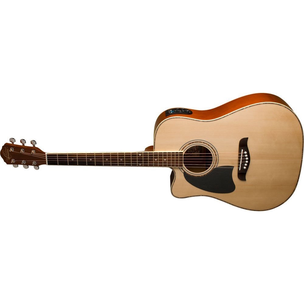 Oscar Schmidt OG2CE Left-Handed Dreadnought Cutaway Acoustic Electric Guitar - Natural