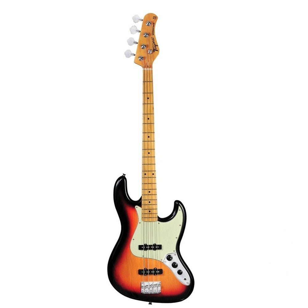 Tagima Guitars TW-73 Electric Bass Guitar, Mint Green Pickguard, Suburst TW73