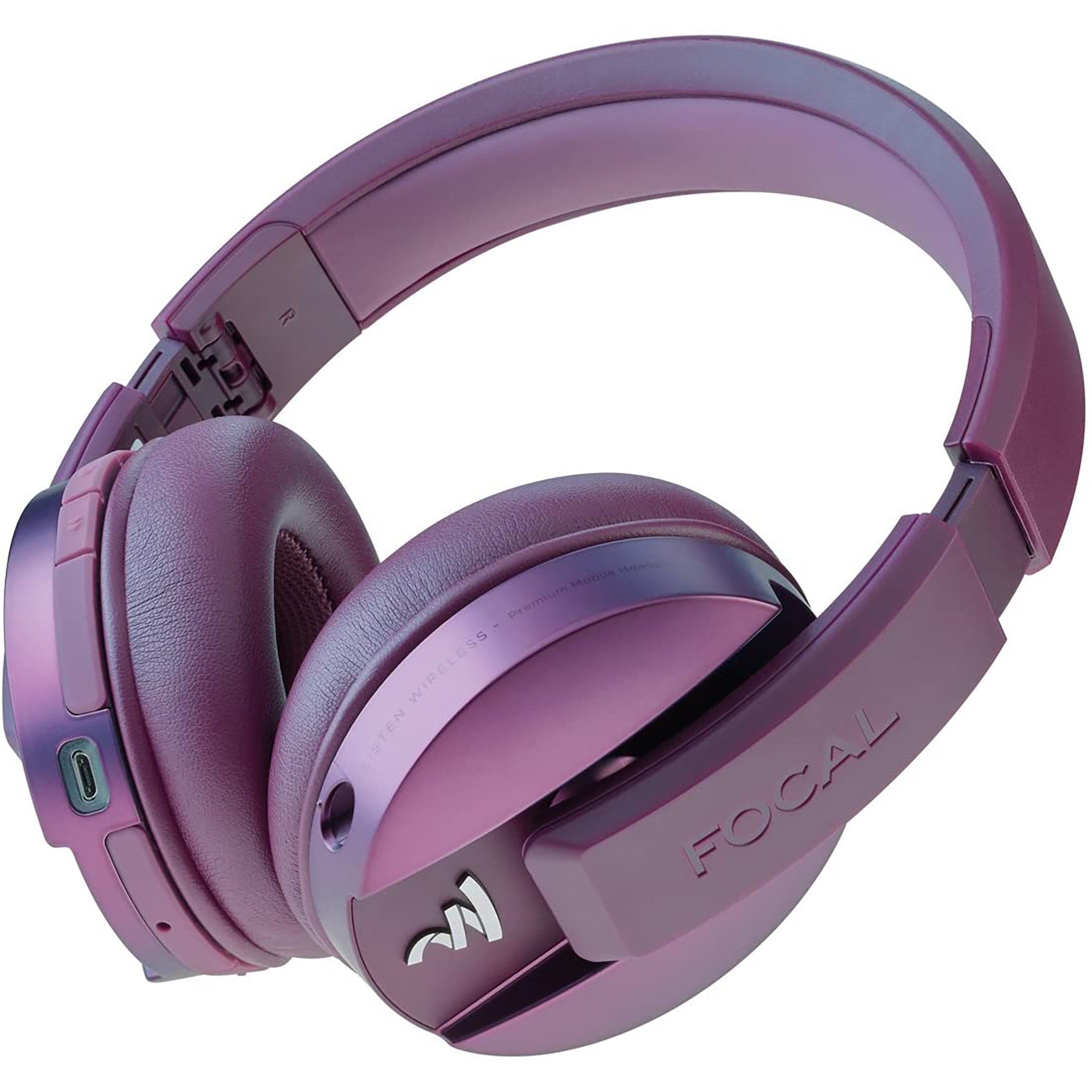 Focal Listen Wireless Bluetooth Closed-Back Headphones w/ Integrated Microphone, Purple