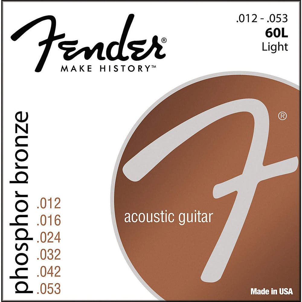 Fender 60L Phosphor Bronze Light Acoustic Guitar Strings (12-53)