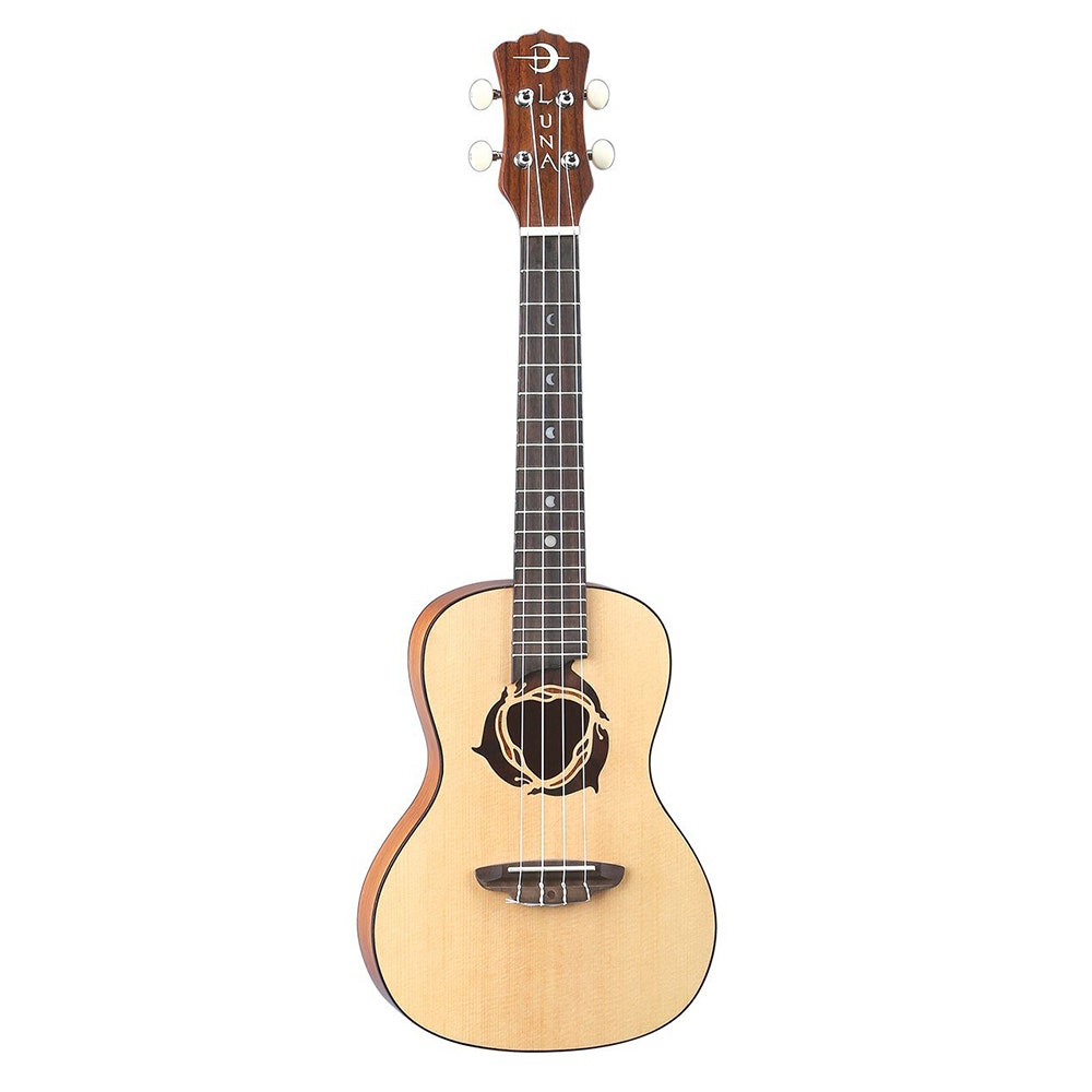Luna Dolphin Concert Spruce Top Ukulele - Satin