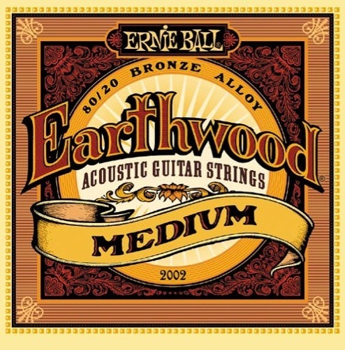 3-Pack Ernie Ball 2002 Earthwood 80/20 Bronze Acoustic Guitar Strings (13-56)