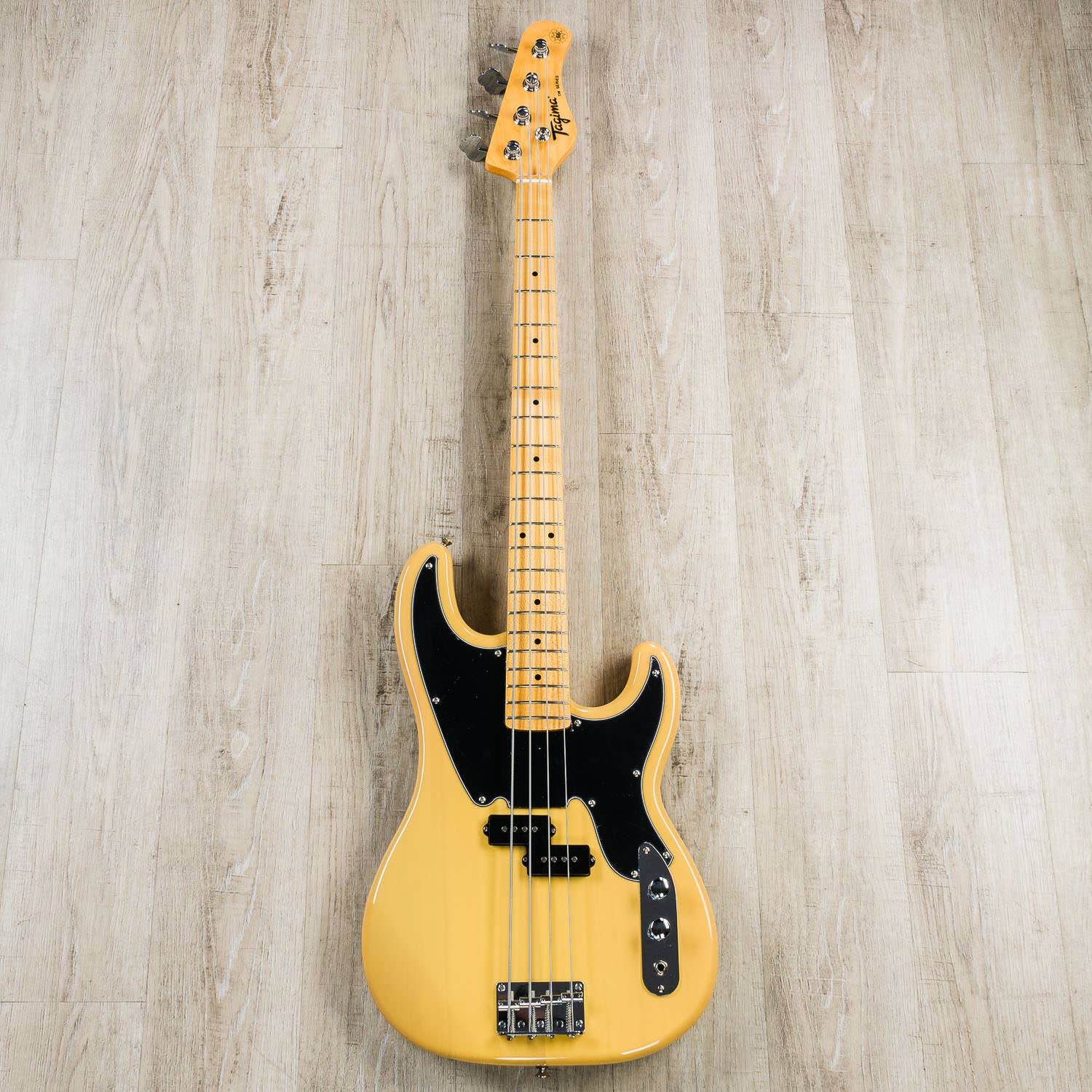 Tagima TW-66 4-String Bass Guitar, Maple Neck and Fretboard, Butterscotch