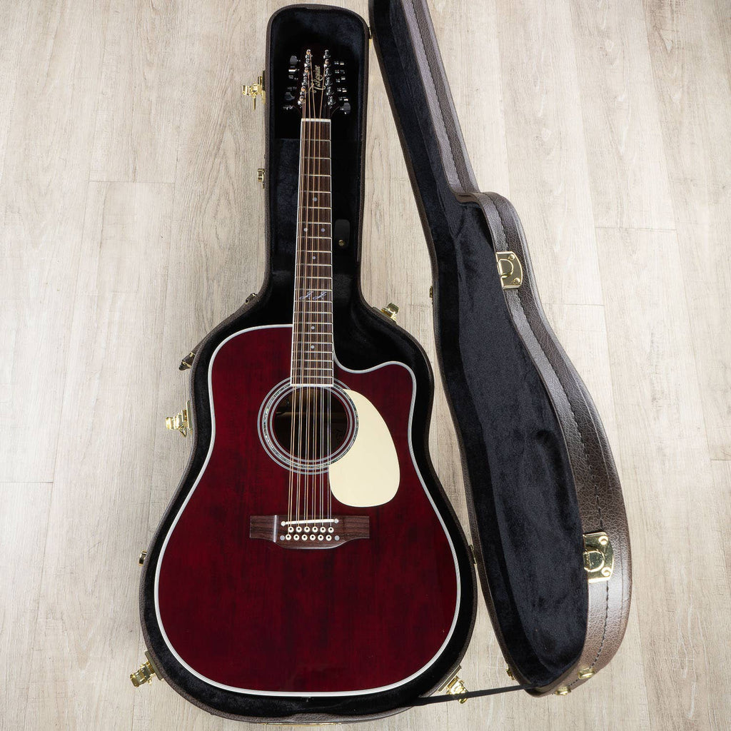 Takamine JJ325SRC-12 John Jorgenson Signature 12-String Acoustic-Electric Guitar with Case - Satin Red (B-STOCK)