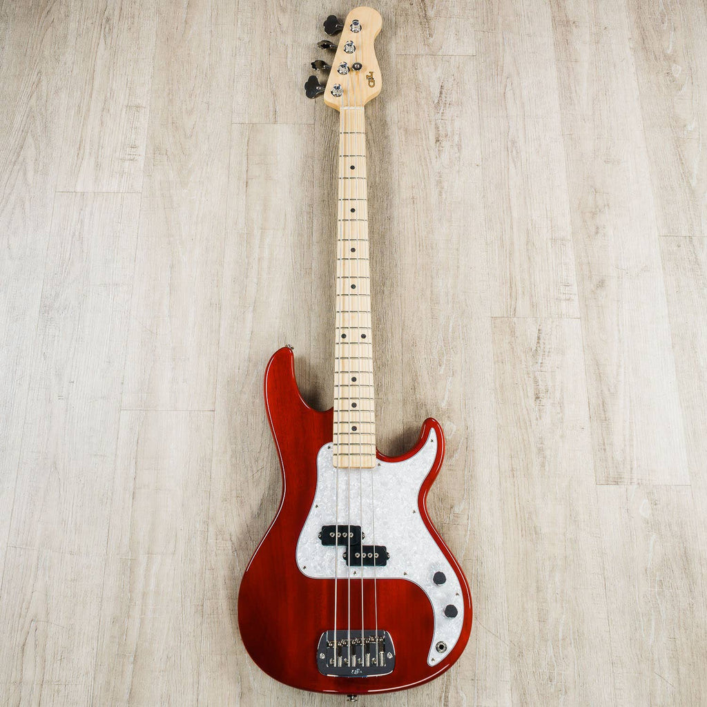 G&L 40th Anniversary SB-1 Bass Guitar, Maple Fingerboard, Clear Ruby Red Finish