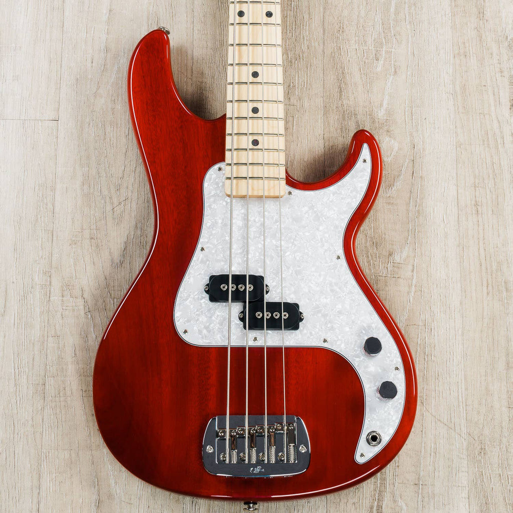 G&L 40th Anniversary SB-1 Bass Guitar, Maple Fingerboard, Clear Ruby Red Finish