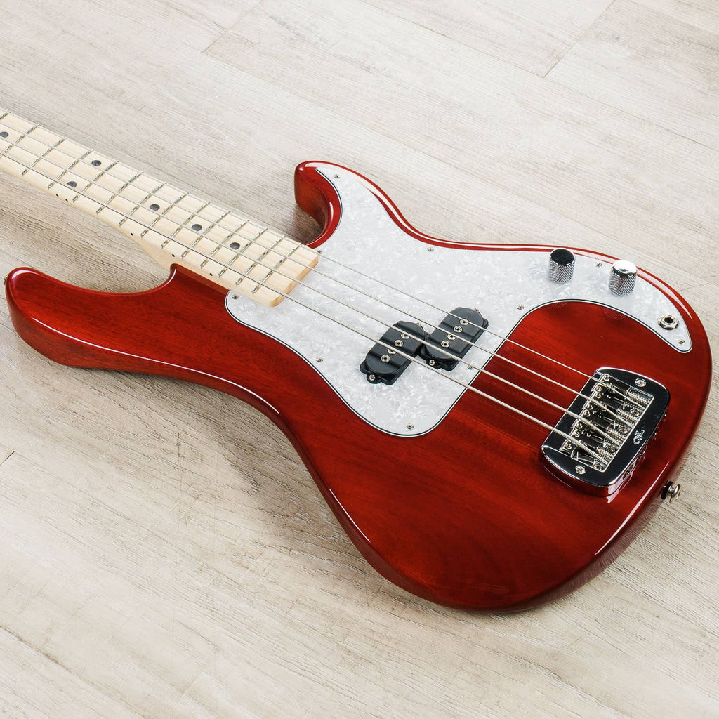 G&L 40th Anniversary SB-1 Bass Guitar, Maple Fingerboard, Clear Ruby Red Finish